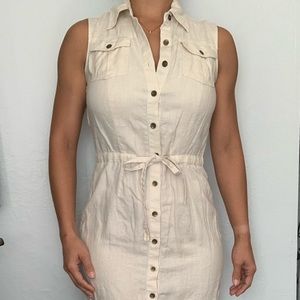 Very neutral 100% Linen button up dress